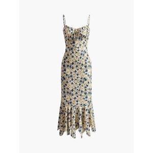 Commense Floral Print Knotted Long Dress Size Medium